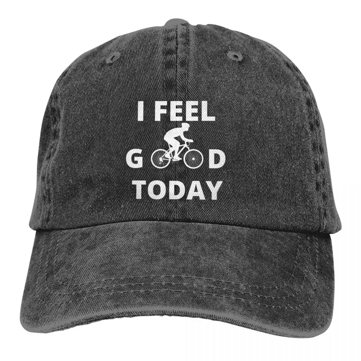 

Washed Men's Baseball Cap I FEEL GOOD TODAY Trucker Snapback Caps Dad Hat Cycling MTB Biking Golf Hats