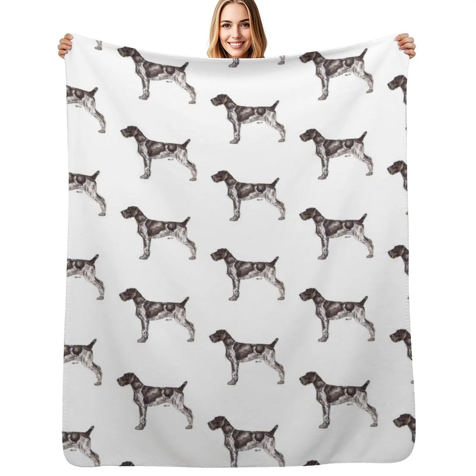 German Wirehaired Pointer Dog Breed Show Stack Stand Throw Blanket Single bed plaid for sofa Designers anime Retros Blankets