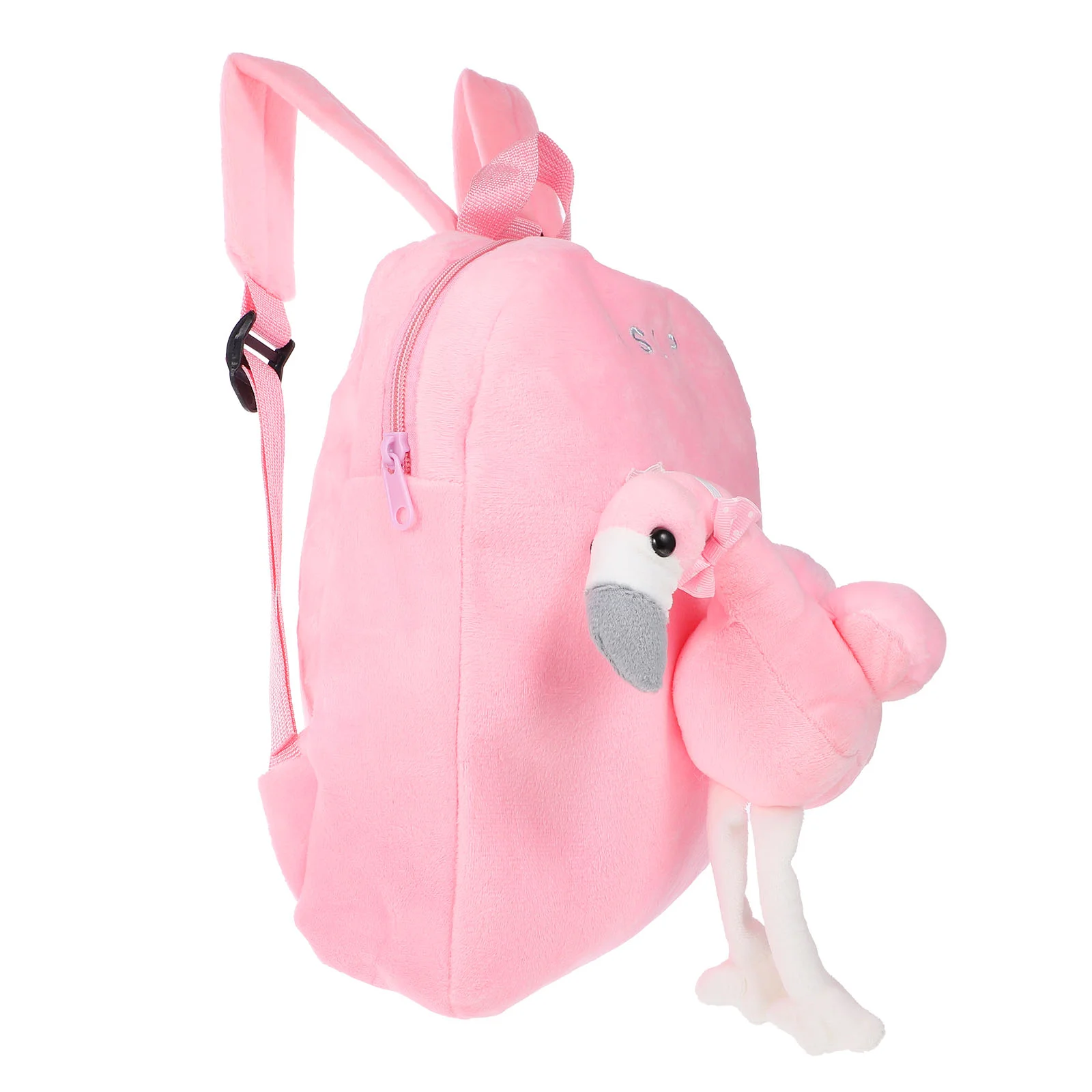 

Flamingo Backpack Creative Plush Backpack Portable Travel Bag Casual Storage Bag for Girls Kids (Pink)