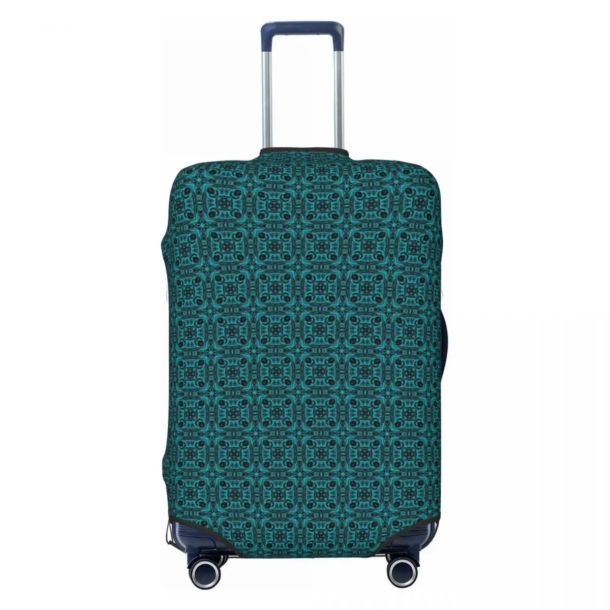 Geometric Cyan Graffiti Suitcase Cover Psychedelic Fun Cruise Trip Protection Luggage Accesories Holiday Christmas Gift