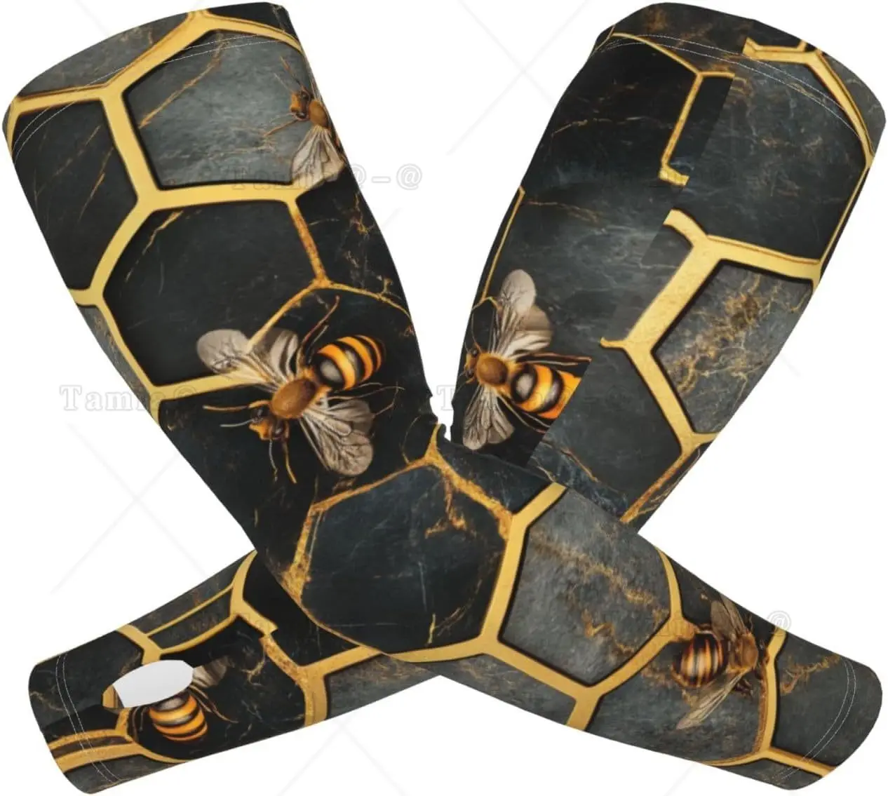 Bee Sun Protection Cooling Arm Sleeves for Men Women Uv Compression Cooling Sleeve for Sports