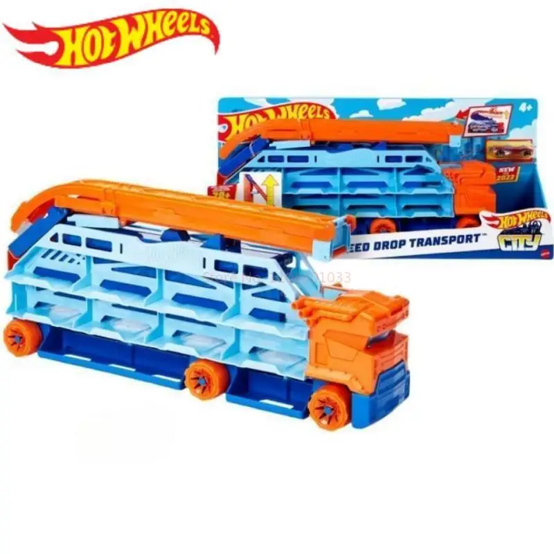 Oryginalne zabawki Hot Wheels na kółkach, szybkiej poruszające się pojazdy transportowe, możliwość przechowywania i montażu, model samochodu HDY92, prezenty dla chłopców, dostępne od ręki.