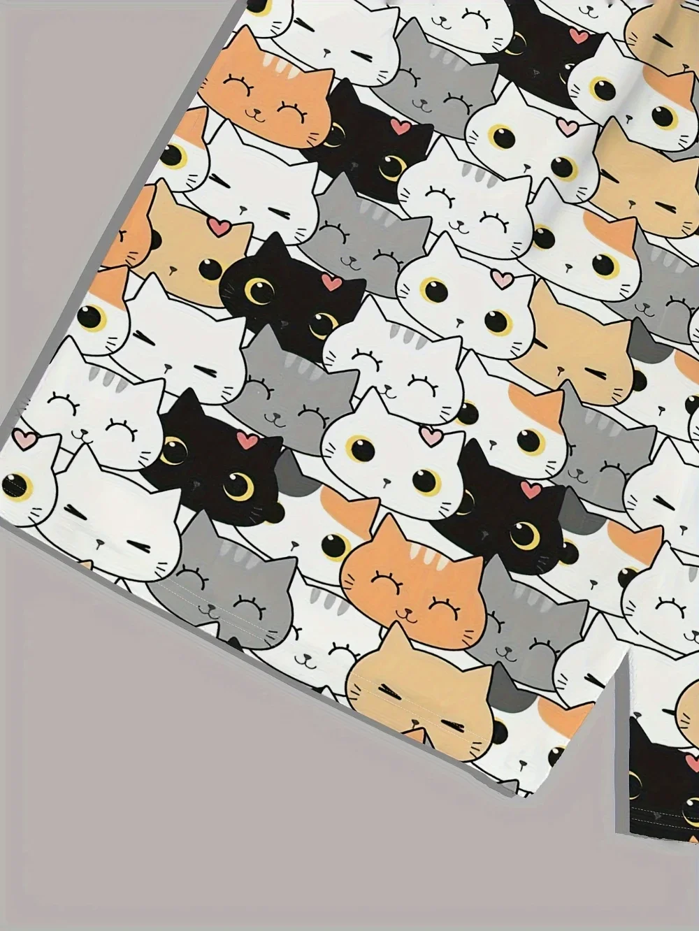 New Men's Casual Summer Beach Shorts with 3D Printed Cartoon Cat Patterns, Elastic Band Pockets, for Vacation, Surfing, Outdoor