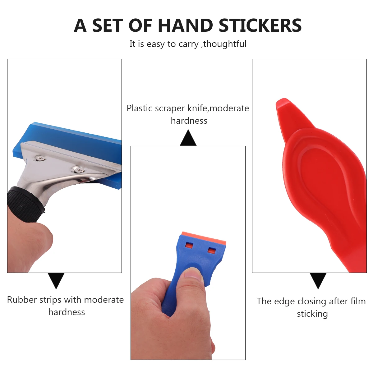 

11pcs Window Tint Tool Kit Sticker Set Auto Tinting Squeegee Film Cutter Metal Handle Blue Rubber White Black Yellow