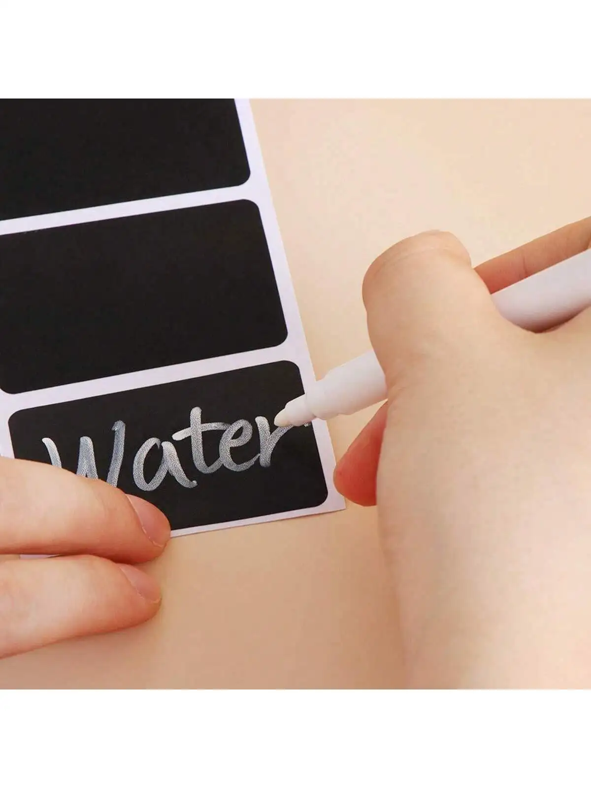 120 Stück Tafeletiketten, schwarze Etiketten, selbstklebend, individuell anpassbare Weihnachtsgeschenkaufkleber für Gläser, 3,5 x 5,5 cm