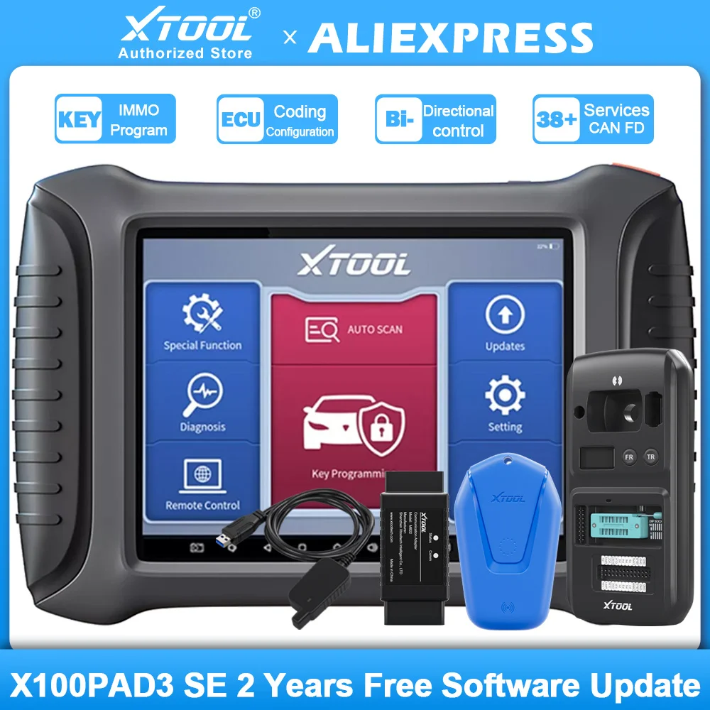 Xtool X100 PAD3 SE Auto Key Programmer IMMO Learning Chip Read/Write PAD3SE Elite Immobilizer Tool All Systems Built-in CAN FD