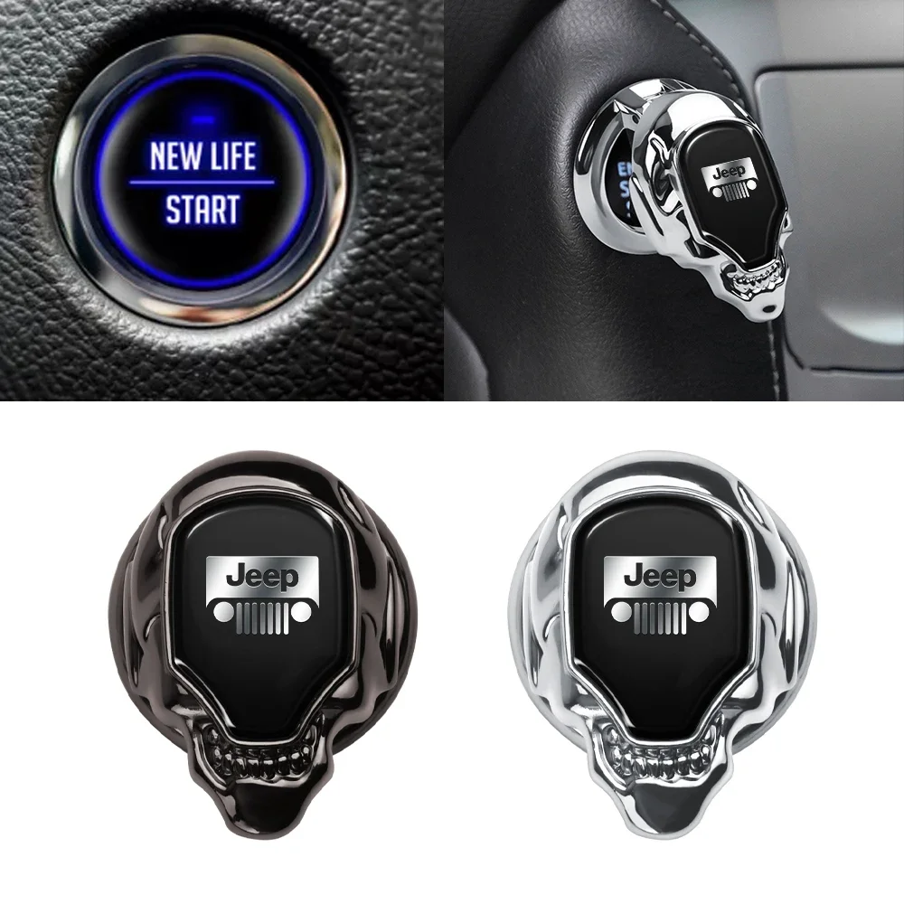

Engine Start Stop Button Protection Cover Automotive Interior Accessories for Jeep Wrangler Grand Cherokee Compass