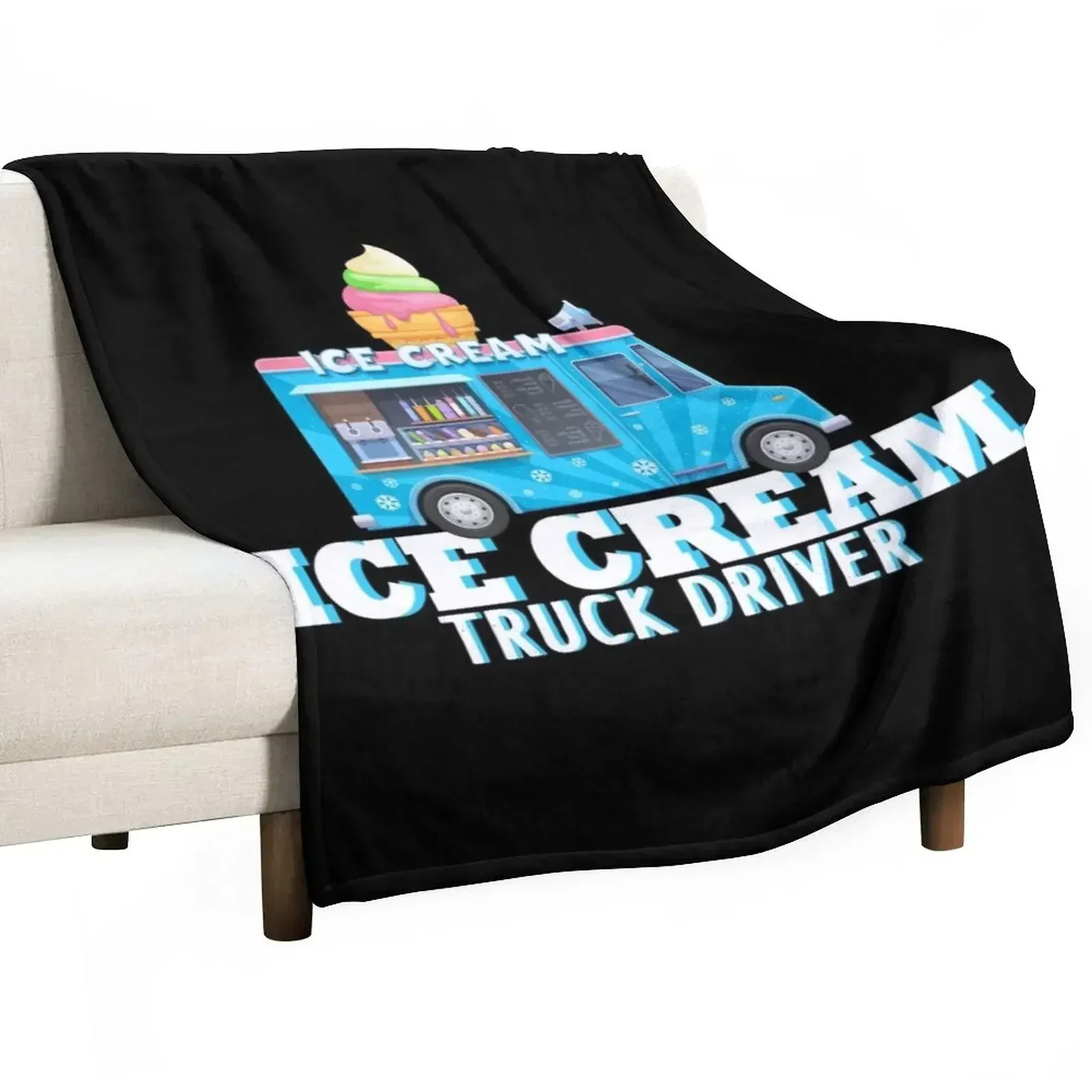 

My Dream Car Is An Ice Cream Truck Fun Ice Cream Lover Throw Blanket For Baby cosplay anime Blankets