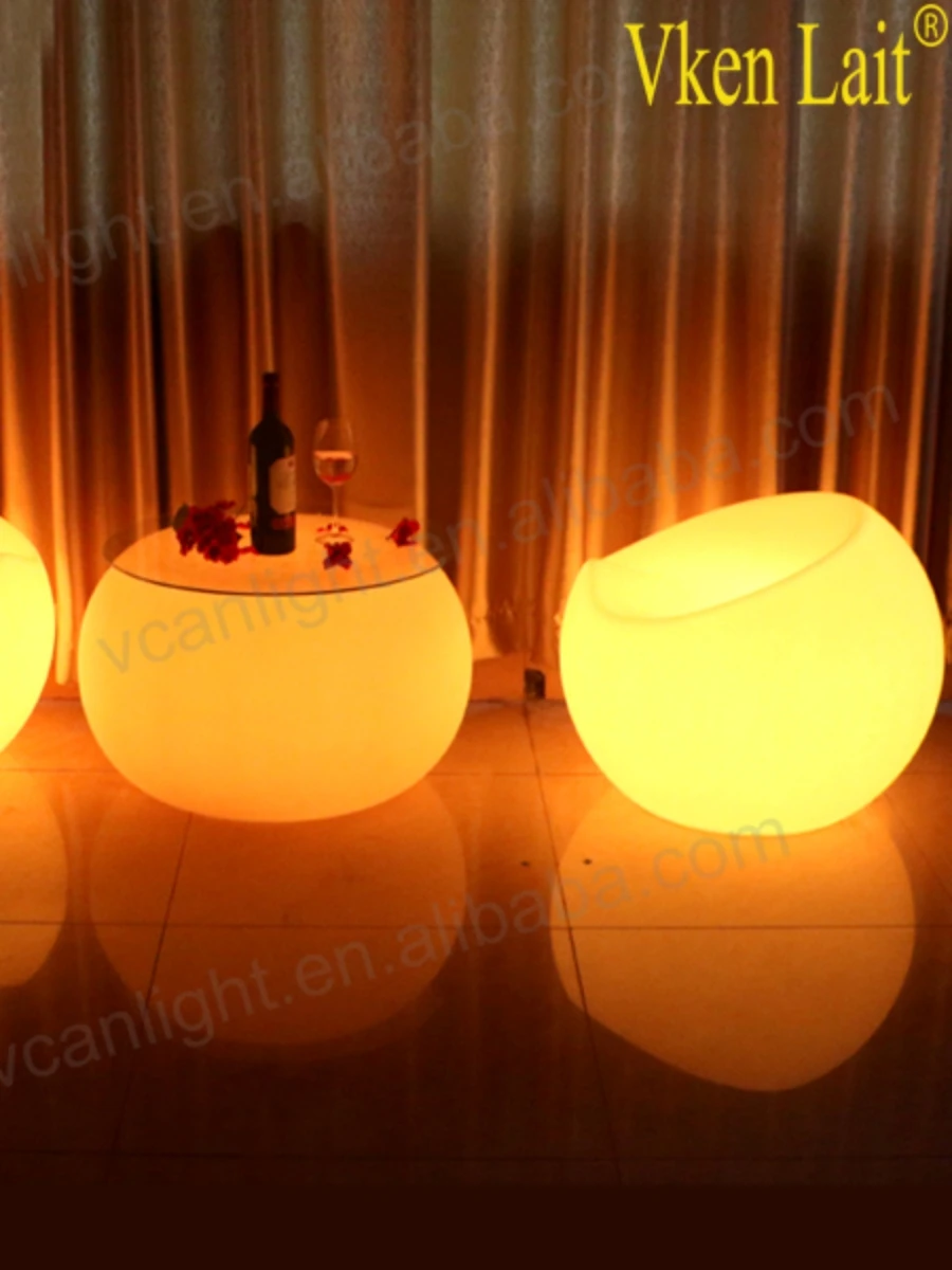 RGB rechargeable battery colours changing control by remote  LED light Sofa like apple seat to outdoor indoor VC-S5647