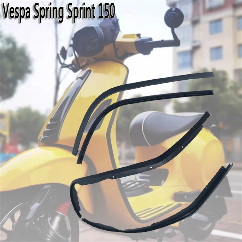 For Vespa spring sprint 150 edging anti-collision strip ABS plastic electroplating dumb black water transfer printing