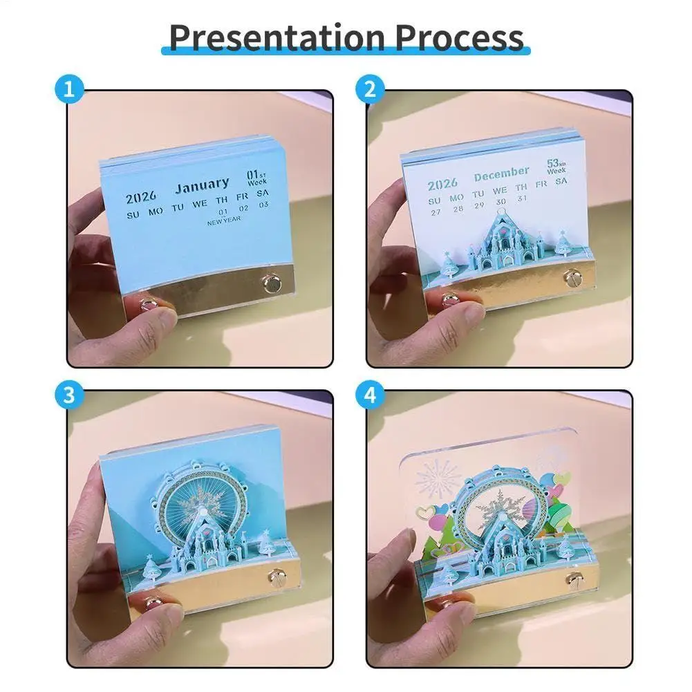 3D Memo Pad Reuzenrad Papier Sculptuur Kalender Scheurbaar Uurwerk Sticky Notes Voor Werk Schema Planning Organisatie School