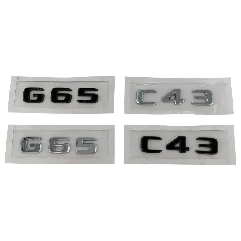 3D ABS Chrome Car Rear Trunk Letters Badge Sticker For Mercedes C63 C43 C63 G65 W205 W204 G65 W463 AMG Emblem Logo Accessories