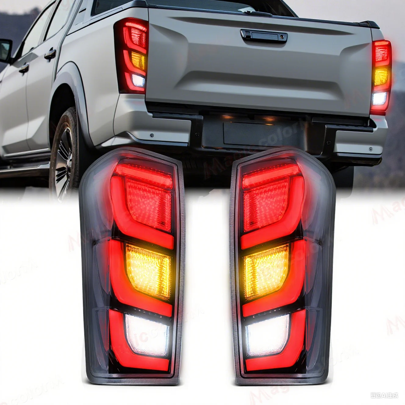 

Светодиодный задний фонарь в сборе для Isuzu D-Max Dmax 2012-2019, задний стоп-сигнал с динамическим указателем поворота, фонарь заднего хода, 12 В