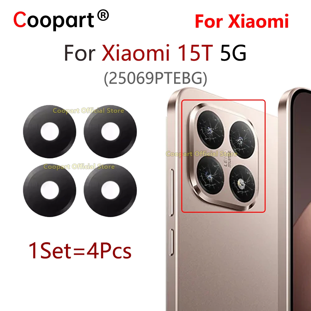 Rear Back Camera Glass Lens For Xiaomi 15T 5G Camera Cover Replacement With Adhesive Sticker 25069PTEBG