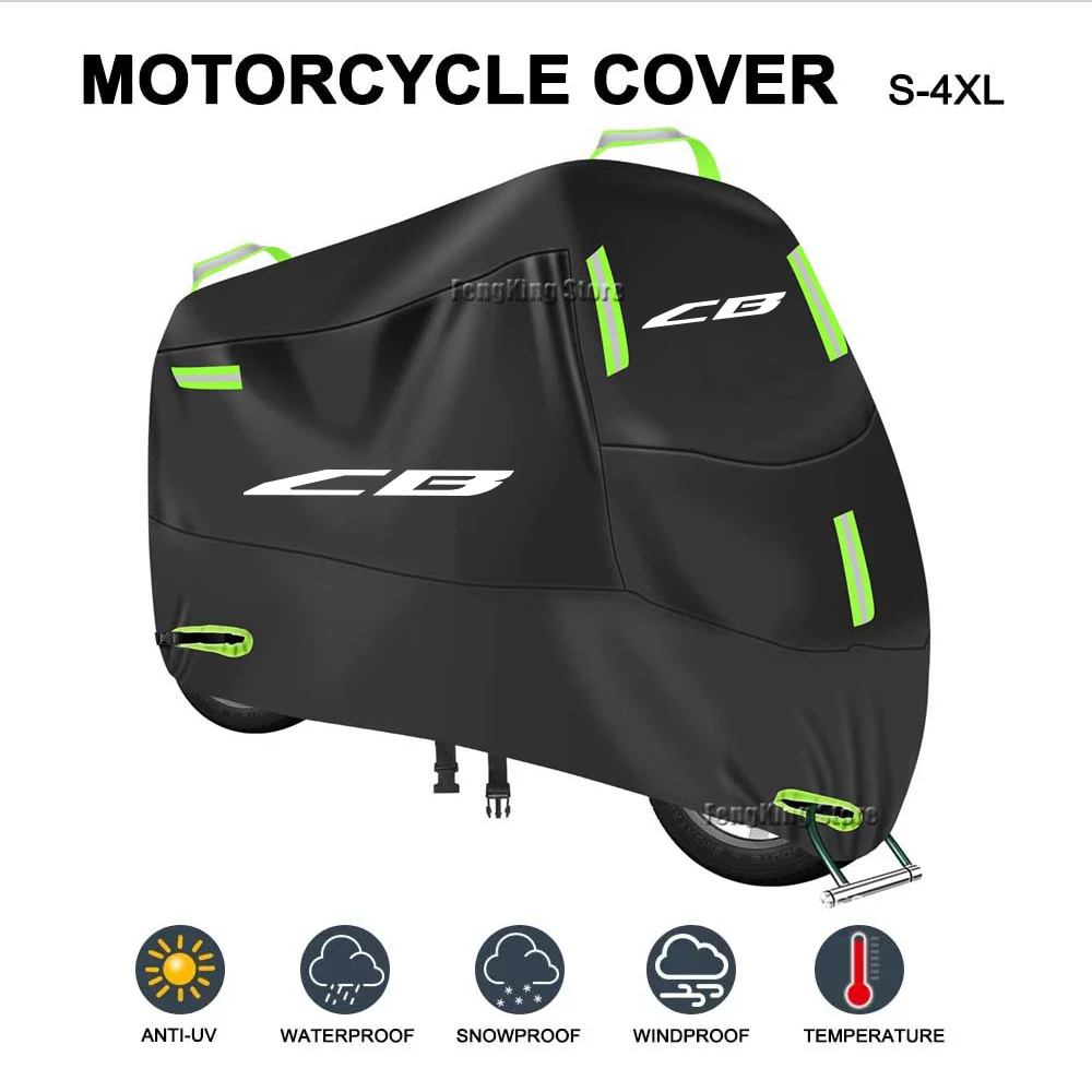 Motorcycle Cover Waterproof Outdoor Scooter UV Protector Rain Cover For Honda CB 599 600F 400 500 CB 919 125R 190R 250R 1000R