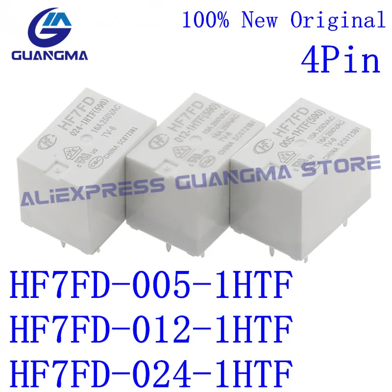 10PCS Power Relay HF7FD-005-1HTF HF7FD-012-1HTF HF7FD-024-1HTF 16A 250VAC 4Pin HF7FD 005 012 024 1HTF DC5V 12V 24VDC