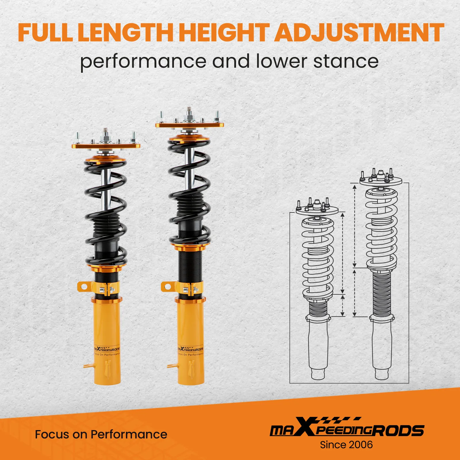 Puntone coilovers a doppio tubo con ammortizzatore regolabile a 24 vie per Subaru Forester SK9 19-21