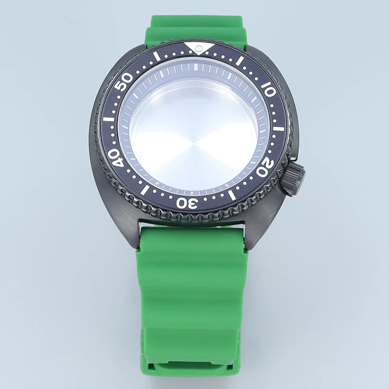 45mm 007/009 custodia Watche bracciale in gomma verde zaffiro Fit tonno tartaruga Seiko NH35 NH36 movimento 28.5mm quadrante anello capitolo nero