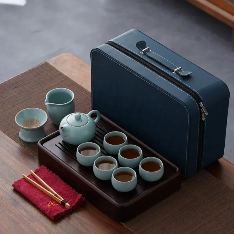 Tools Bowl Tea Set Cup Chinese Kung Fu Ceremony Coffee Ceramic Dining Portable Tableware Tea Set Miniature Te Matcha Teaware