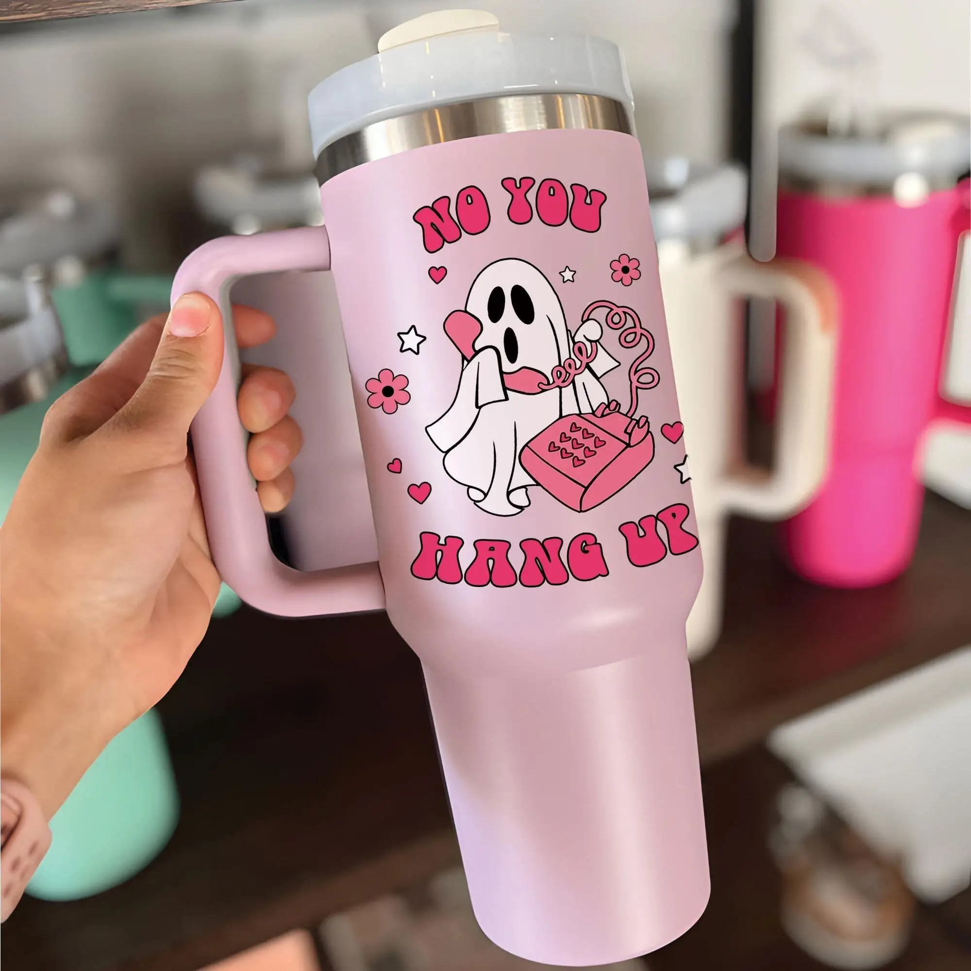 Halloween New Stainless Steel Insulated Tumbler With Lid, Straw & Handle 1200ml Straw Mug Large Capacity Handle Portable Mug