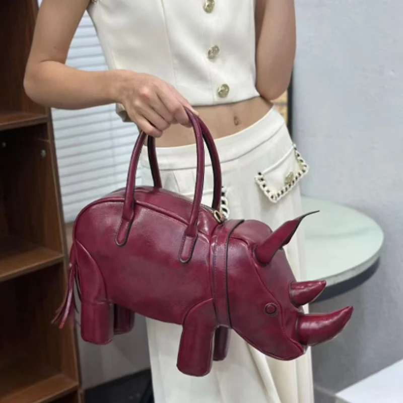 

Женская сумка из искусственной кожи в стиле ретро, 2025 Y2K, кошелек в форме носорога, сумка-тоут, вечерняя вечеринка, сумка Bolsas, сумка через плечо