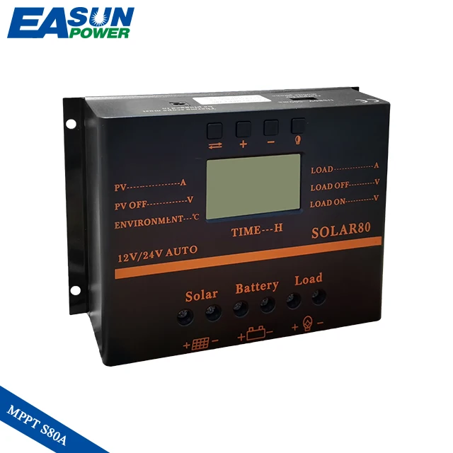 

EASUN POWER 80A Solar Controller 12V24V PV panel Battery Charge system Home indoor use 5V USB charger for phone