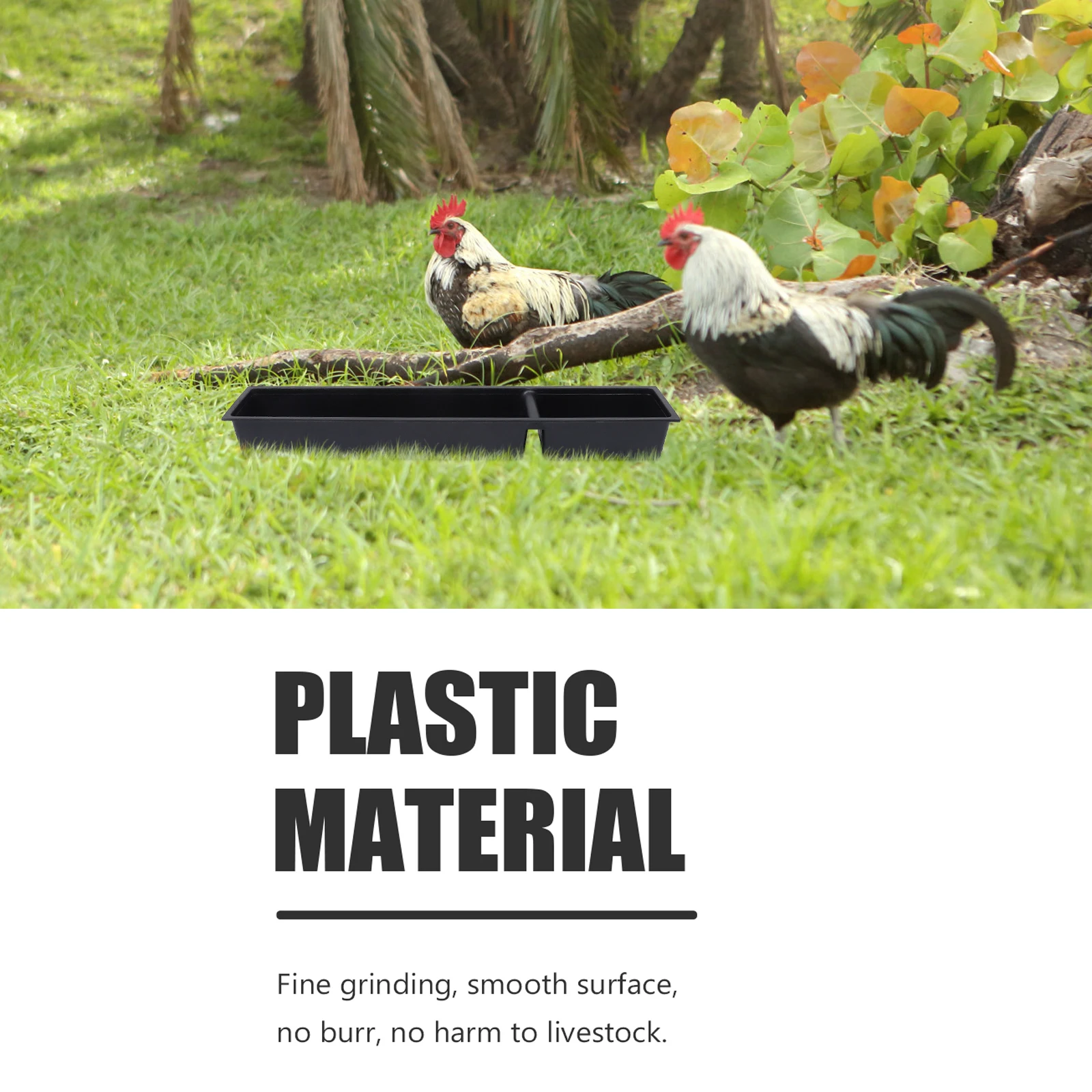 

2pcs Chicken Feeding Trough Anti-Splash Design Durable Poultry Food Box Long Trough For Duck Farming Tools Easy Clean