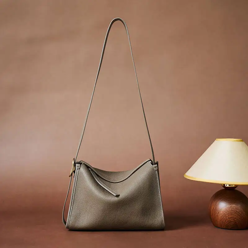 

100% Cow Leather Handbag Women Genuine Leather Shoulder Bag Natural High Quality Cowhide Crossbody Large Capacity Messenger Bag