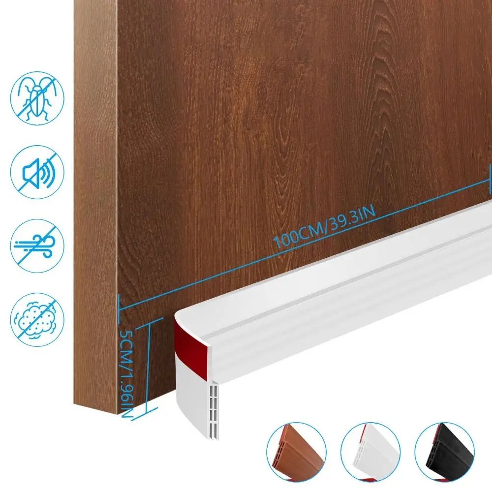 

Professional Soundproof Door Bottom Sealing Strip Self-adhesive TPE Door Draft Stopper Home 100cm Draught Excluder Bedroom