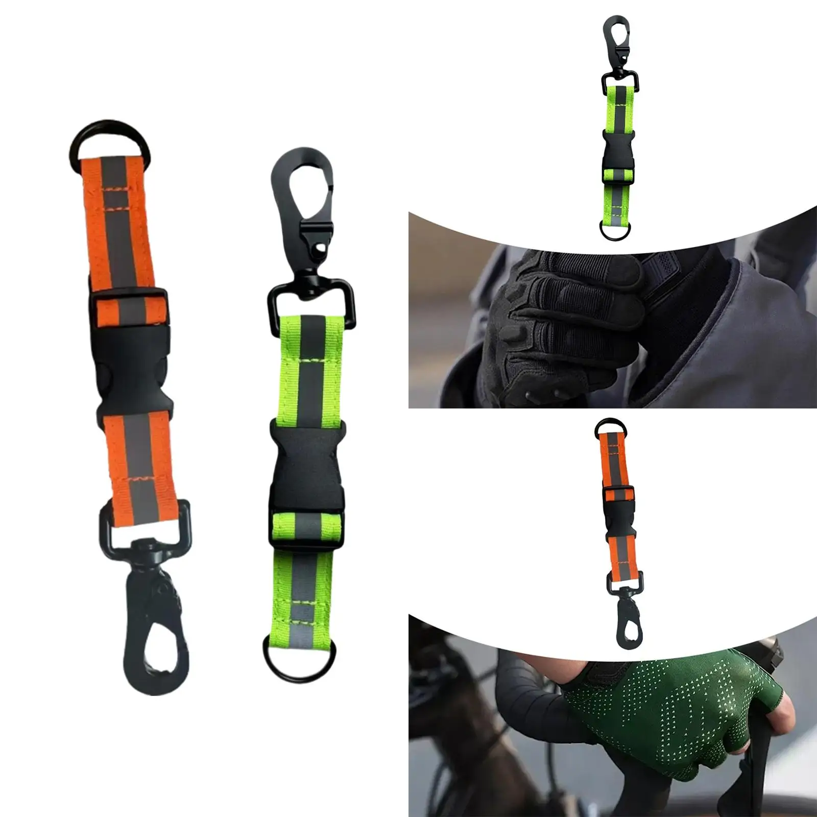 

Heavy Duty Glove Holder Strap Reflective Nylon Clip for Work Gloves for Construction and Emergency Staff