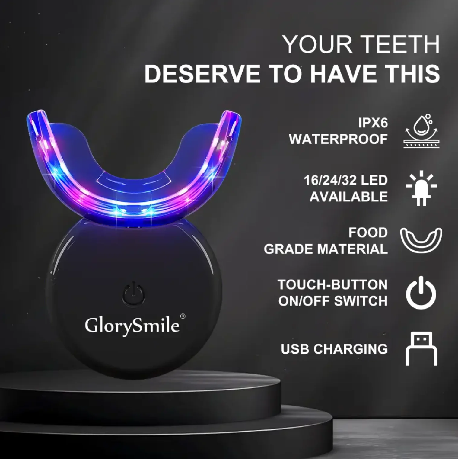 ชุดฟอกฟันขาวด้วยแสงสีแดงและสีน - Teeth Whitening With Blue Light บทวิจารณ์และราคา