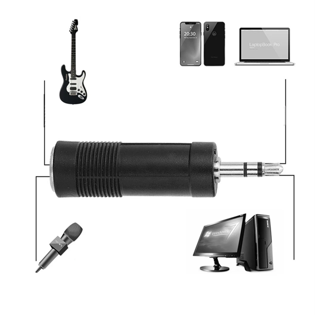 3.5mm Female To 6.35mm Male Stereo Headphone Audio Adaptor Microphone Connector For Pro Audio Applications Audio & Video Cables