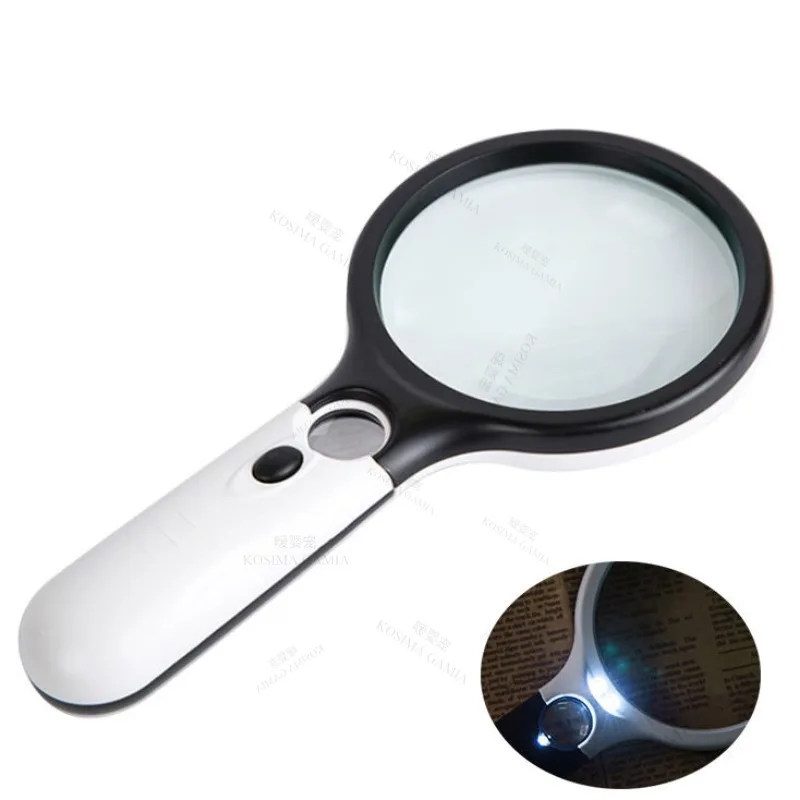 

3 LED Light Portable Handheld Magnifying Glass 3X 45X for Elderly Reading Repair Tool Multi-purpose Practical Bright