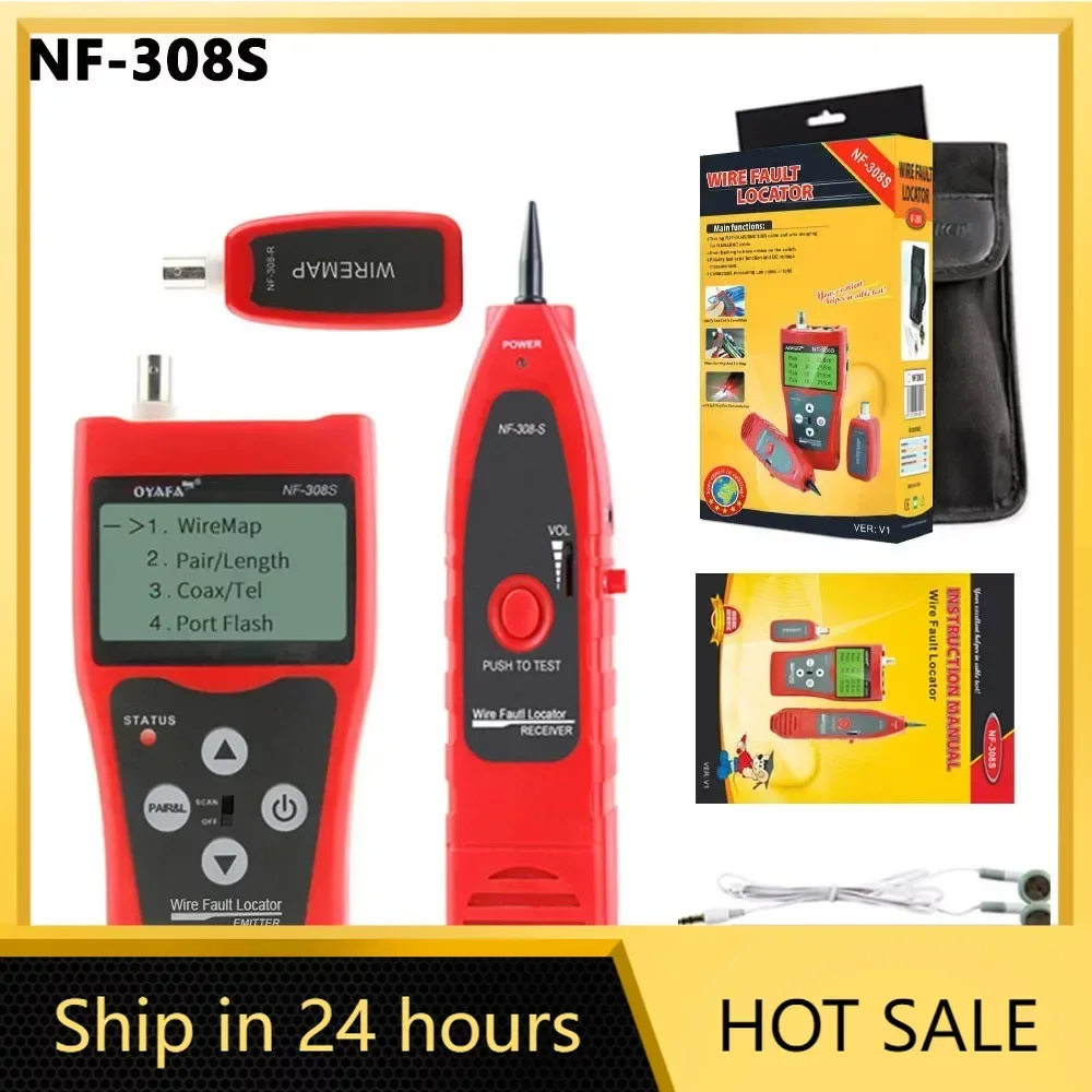 

NOYAFA NF-308S Network Cable Tester Measure Length Wiremap Tester LCD Display Cable Tracker RJ45 RJ11 Network Tester Tools