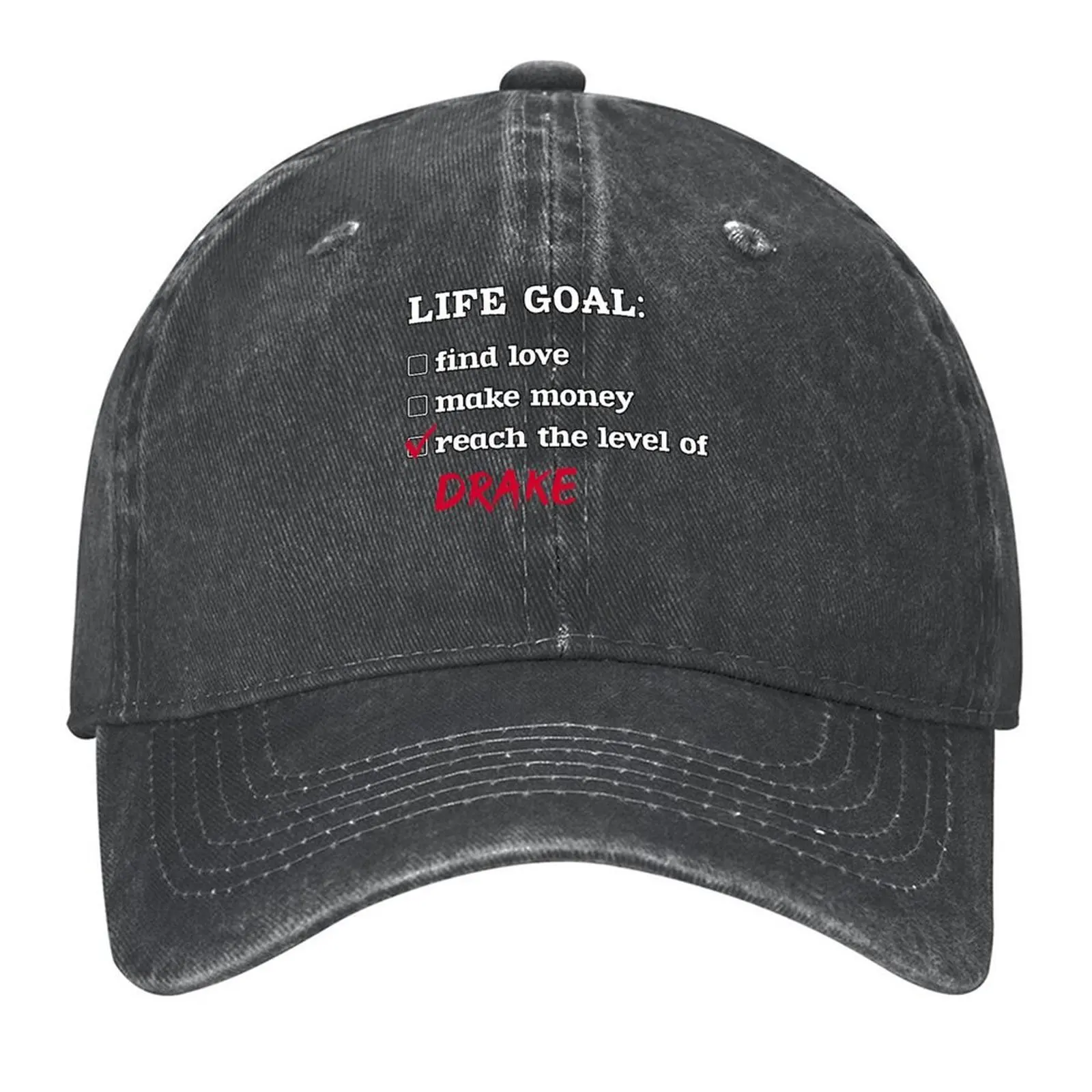 

Life goal - Drake Baseball Cap black tea Hat Big Size Hat luxury caps Luxury Woman Men's