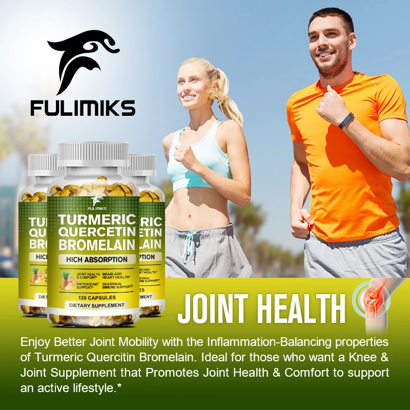 Quercetin with Bromelain & Turmeric Curcumin - Bromelain Supplemen Capsules, Immune & Joint Support Supplement