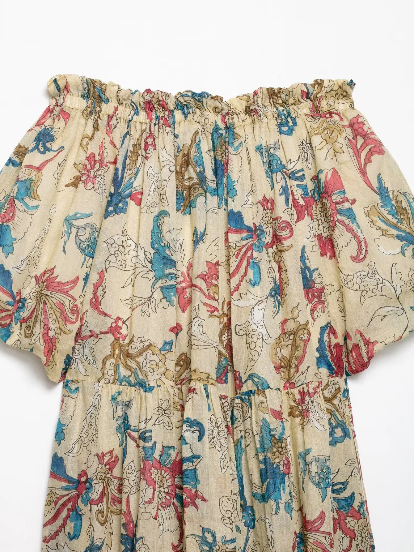 KONDALA Abito da donna con stampa vintage Cami Abito con volant con spalle scoperte 2025 Estate Autunno Moda Vacanza Picnic Incontri Abito casual