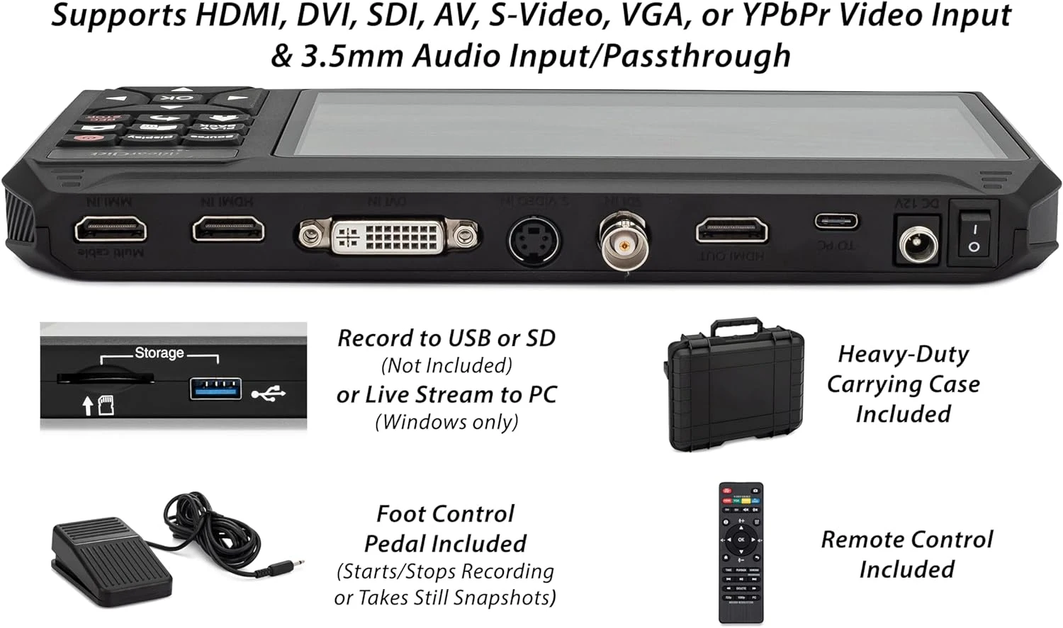 HD Video Capture Box Ultimate 3.0 (Third Generation) - Capture or Stream Video from HDMI, DVI, SDI, S-Video, RCA, AV, VHS, VCR,