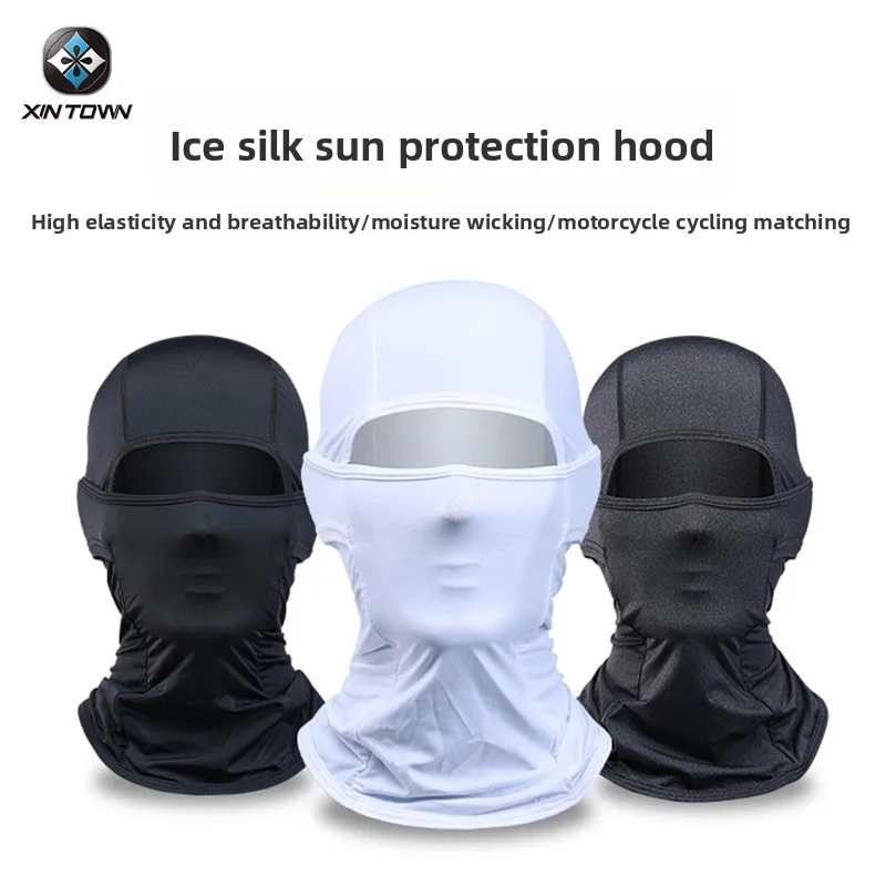 XINTOWN Ice Silk Balaclava UPF50+ Sun Protection Full Face Mask Breathable Quick Dry for Motorcycle Cycling Fishing Summer