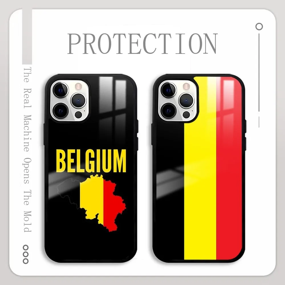 Flag Of Belgium Pattern Phone Case For IPhone 16 15 14 13 12 11 Pro Xs Max Mini Plus Celulares Hard Funda Dropshipping