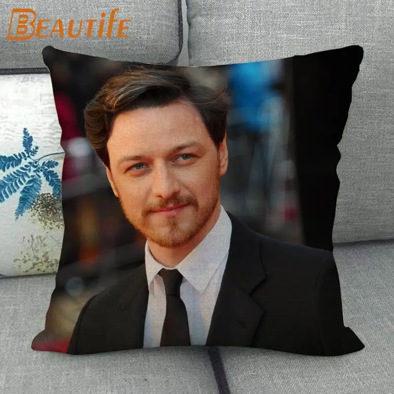 Nuovo arrivo James McAvoy federa camera da letto copertura decorativa per la casa 45x45cm federe con cerniera quadrata tessuto di lino di cotone non