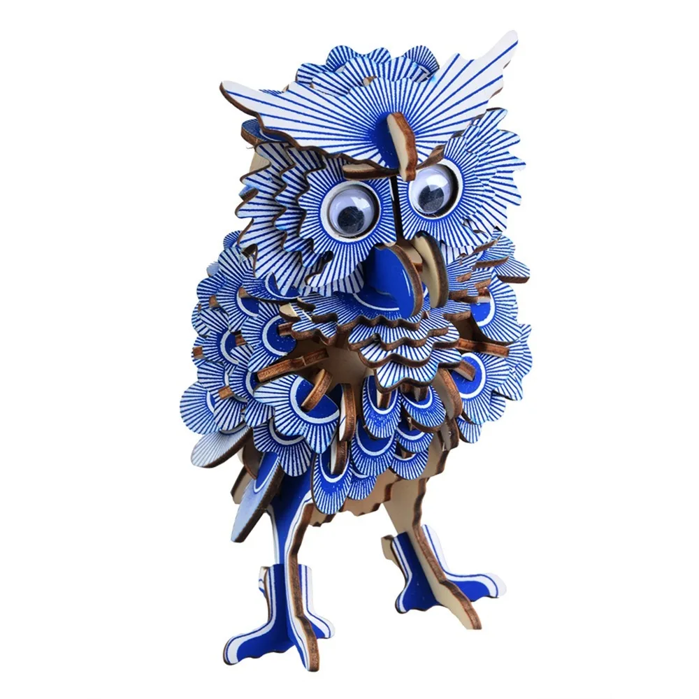 Educational Assembly Required Wooden Owl Puzzle Educational Craft Jigsaw Puzzle 3D Puzzle Wooden Craft STEM Learning