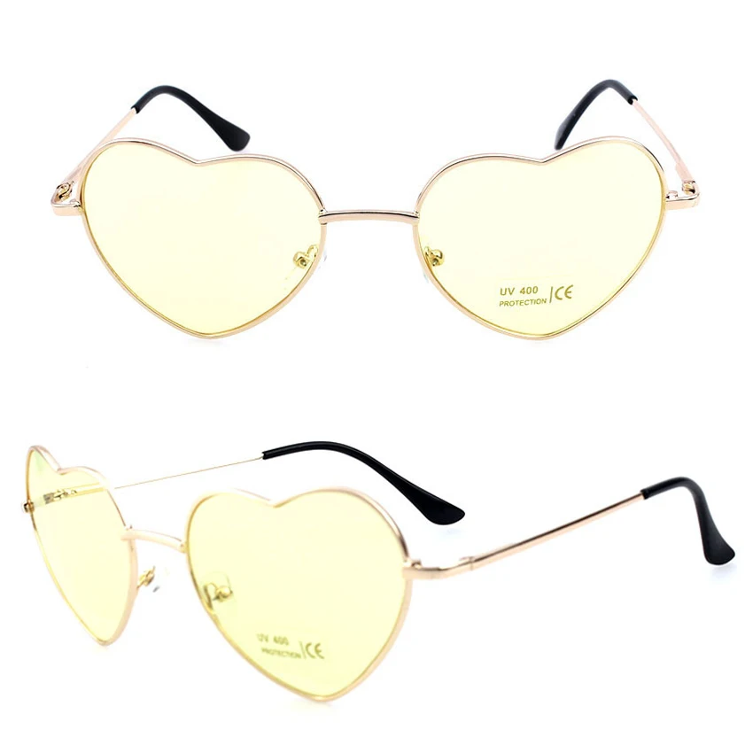 Women Sunglasses Cute Heart Style Frame Mirror Fashion Sun Glasses UV400 Protection Vintage Eyewear Retro Sunglass