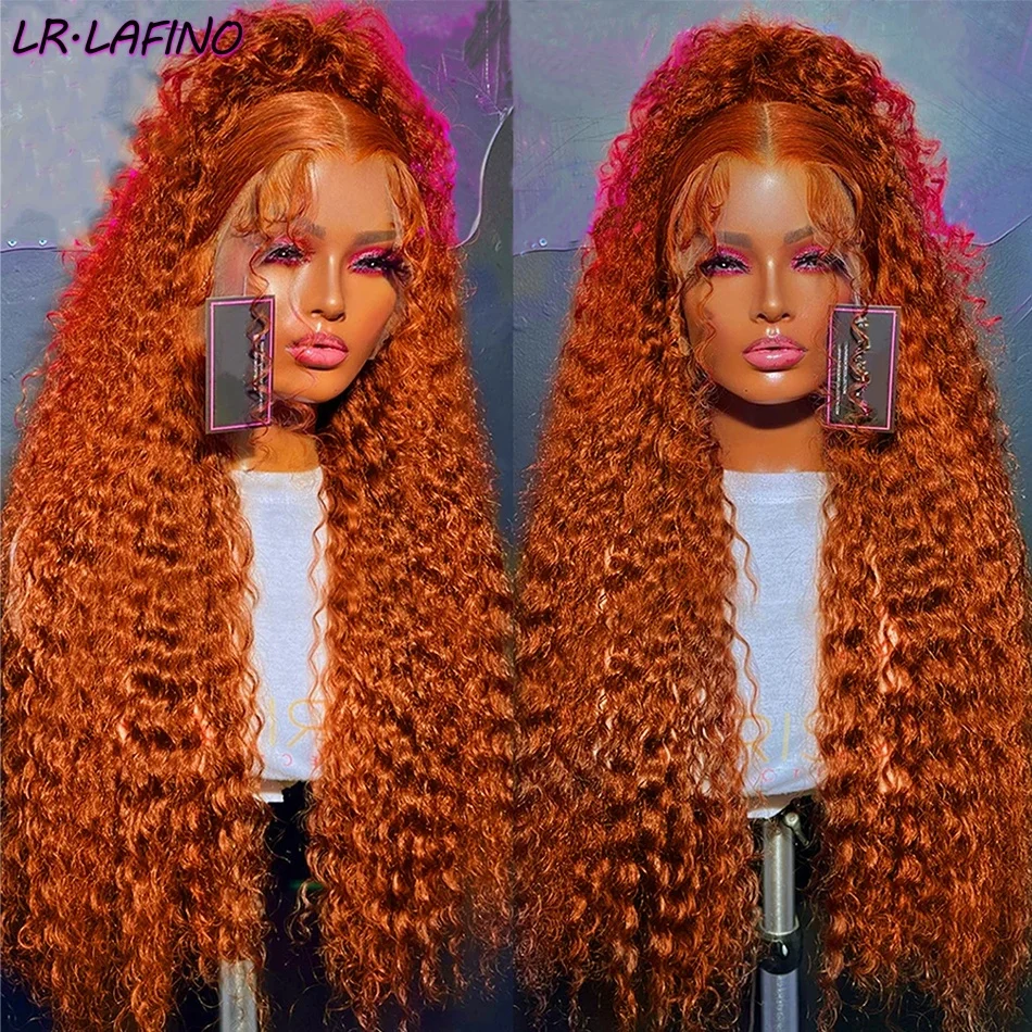 

Wet And Wavy Ginger Lace Deep Wave Frontal Wig Orange Ginger 13x6 Hd 350 Colored Curly Lace Frontal Human Hair Pre plucked Wigs