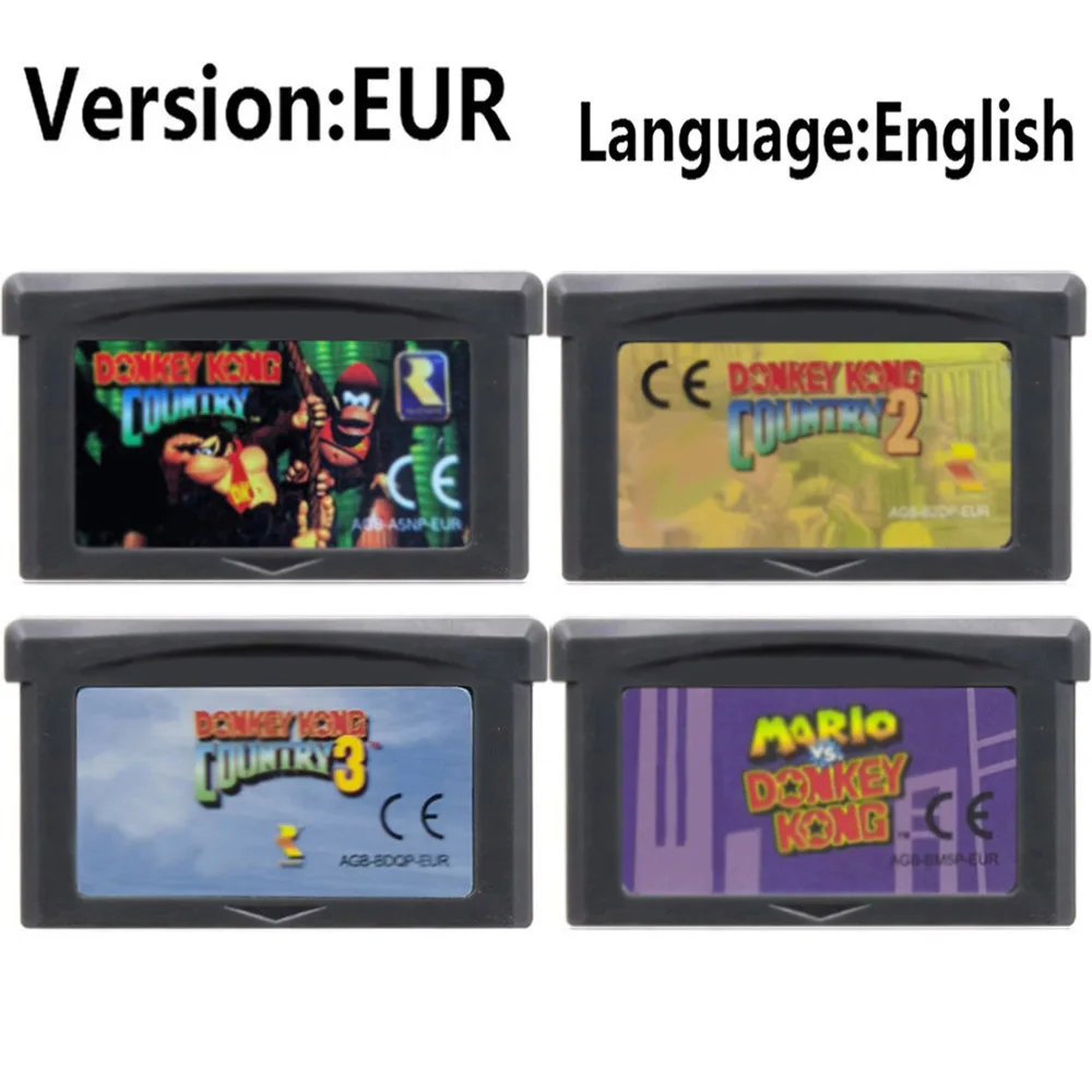 GBA Game 32Bit Cartridge Videogameconsolekaart Donkey Kong-serie vs. Donkey Kong Country voor GBA/SP/DS