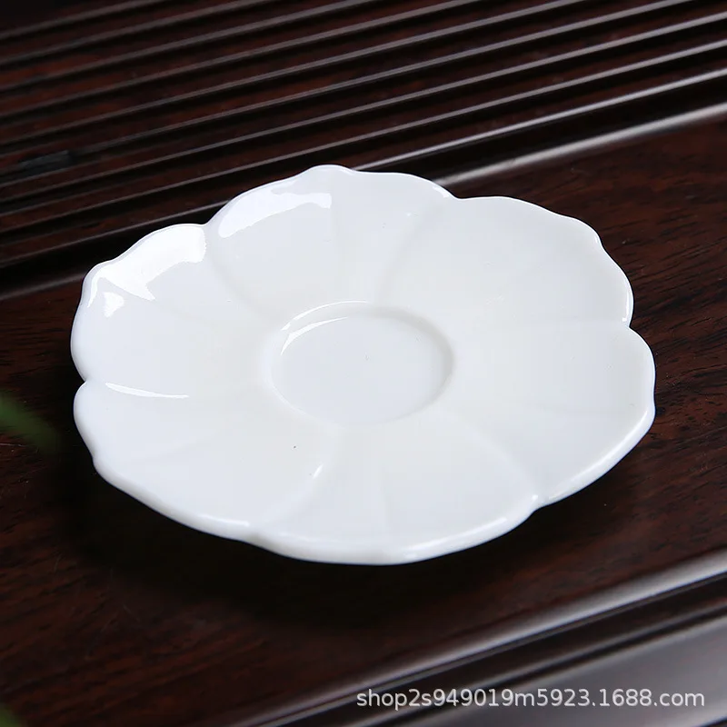 

Creative Ceramic Jade Porcelain Kung Fu Cup Holder Ceremony Accessories Non-slip Heat Insulation Coaster Tea