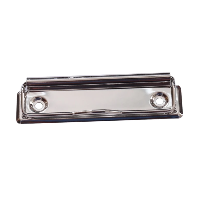 E74B Mountable Metal Clipboard Clips Spring Loaded Surface Mount Handle with Rubber Feet Hardboard Clamps Office Supplies