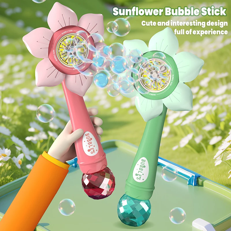 Nueva máquina automática de burbujas de flores con un solo botón, un juguete que crea una atmósfera vibrante, perfecto para regalos de cumpleaños infantiles