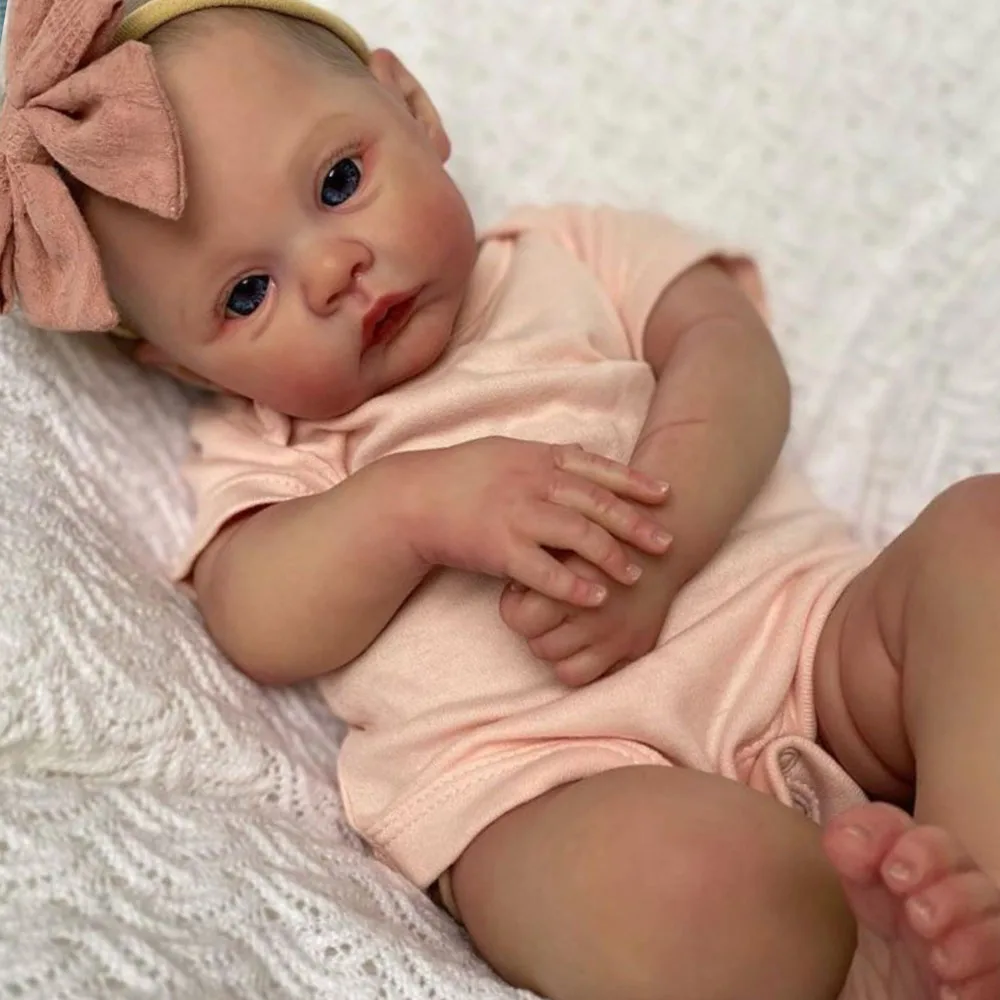 49cm Full Body Soft Silicone Viny Meadow Bebe Reborn Girl Boy Handmade Lifelike Real Reborn Doll Toy For Children