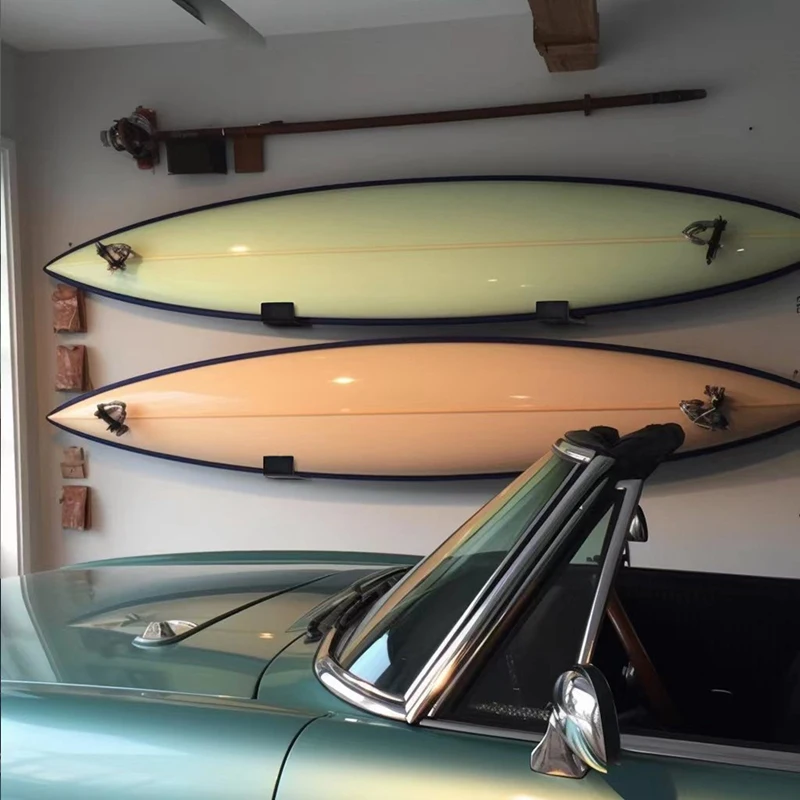 1 Pair Surfboard Wall Rack With Minimalist Surfboard Wall Rack Display Rack, Black